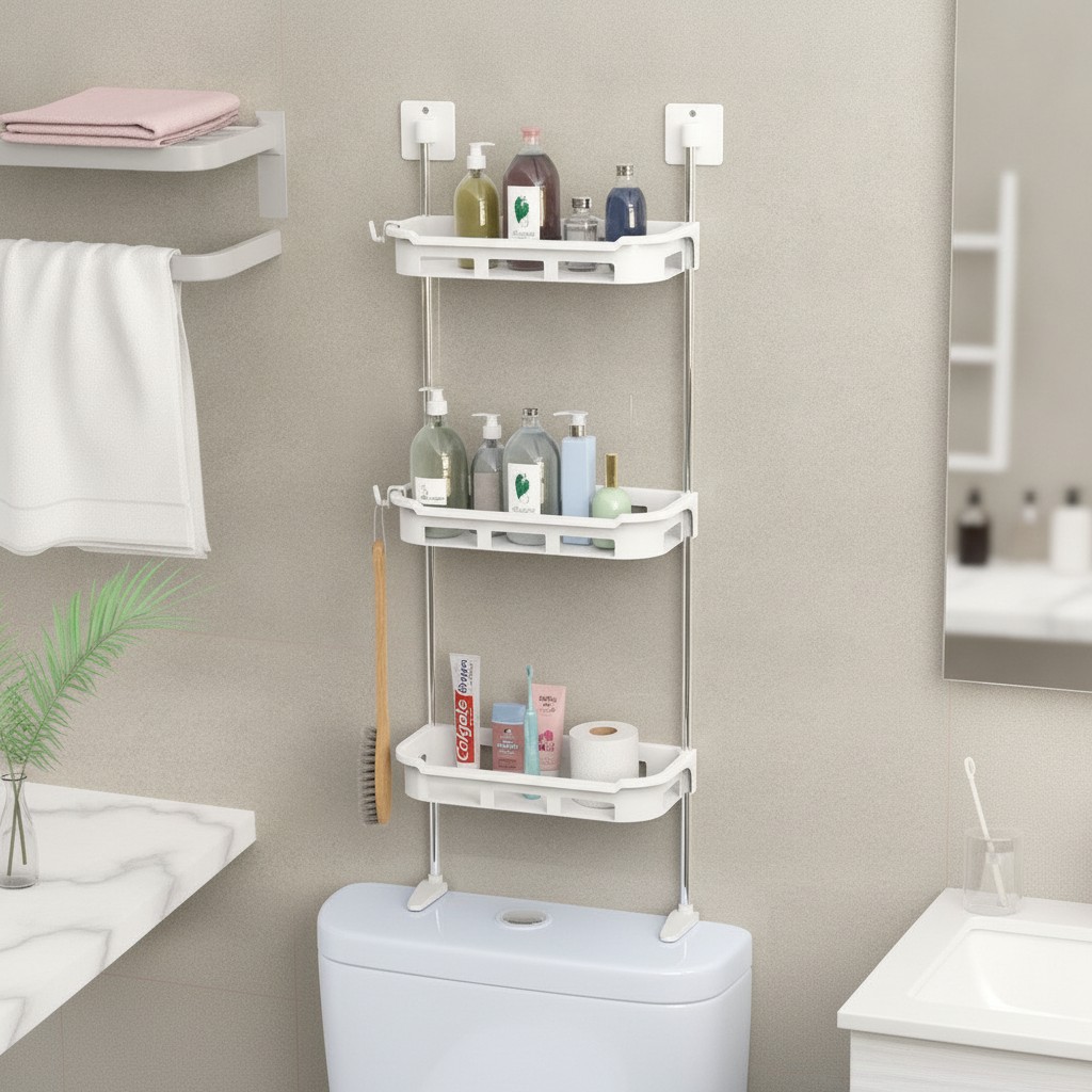 Étagère de rangement - LUXURY - 3 Niveaux - Salle de bain - Gain de place - Design contemporain - Marjane Mall - Image 3