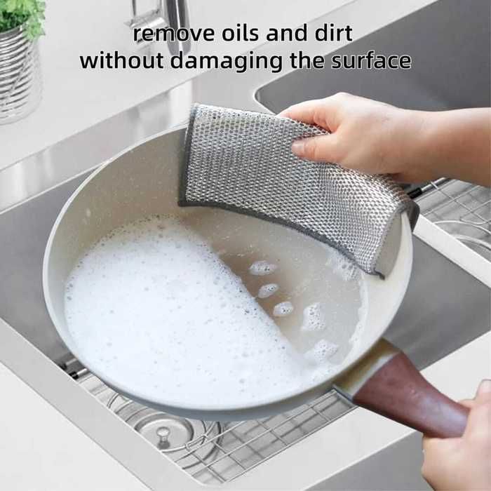 Torchon Magique en fil d'argent, pour la cuisine double face , Épaisse, pour le lavage et le Grill , 10 pieces