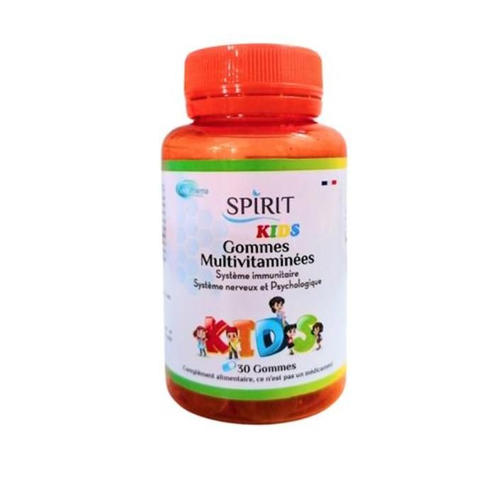 Spirit KIDS 30 Gommes Multivitaminées Système immunitaire Nerveux et Psychologique