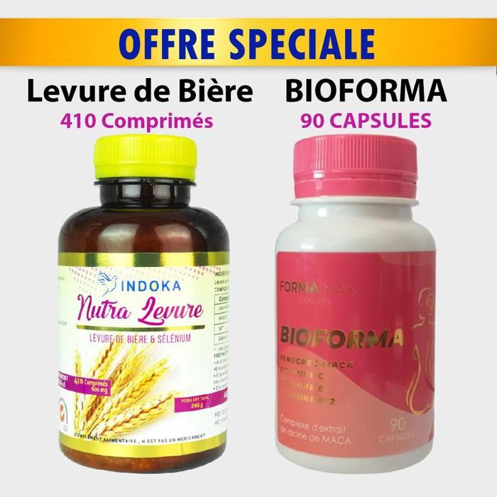 PACK = Nutra Levure de bière 410 Tabs 600mg + BIOFORMA 90 CAPSULES 500mg
