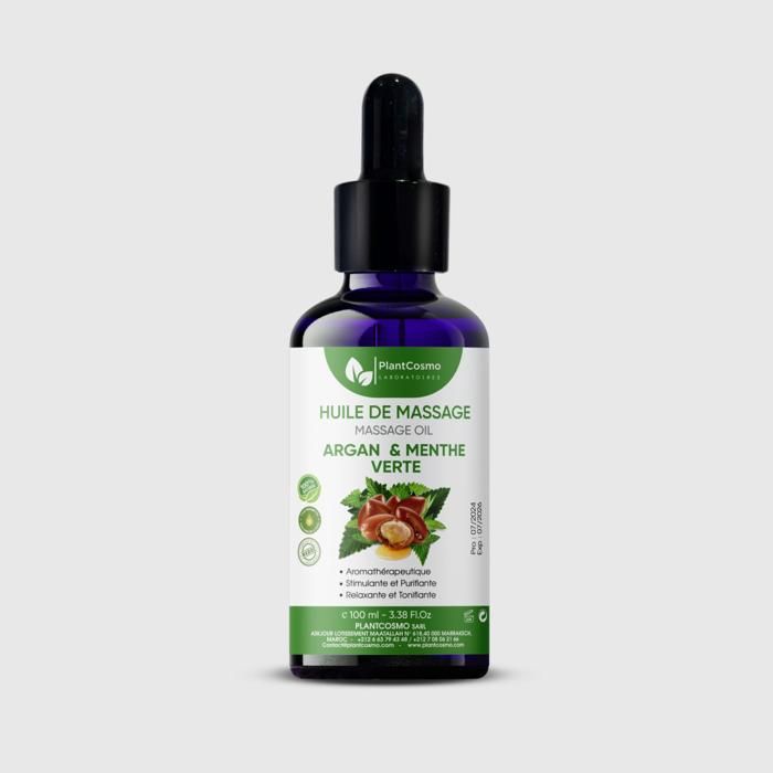 HUILE DE MASSAGE ARGAN ET MENTHE VERTE 100ml