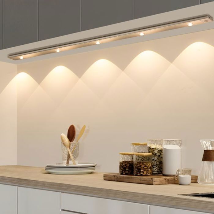 Bande LED Rechargeable 60 cm avec Capteur de Mouvement – 5 Lampes, Éclairage Sans Fil Pratique