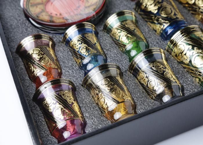 12 VERRE+SS VERRE DECORE COUL 2MODELES