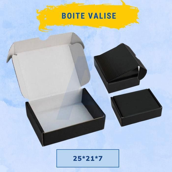 Carton d'emballage 50 Boites Noir - 25x21x7cm