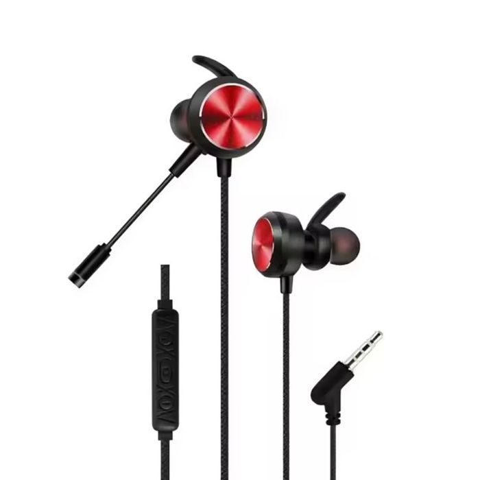 Écouteurs Intra-Auriculaires Filaires GM-D3 rouge – Casque Gaming avec Micro pour Streaming et Cours en Ligne