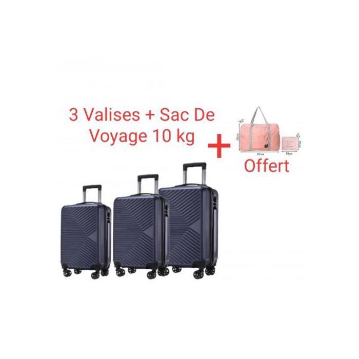 Ensemble Valises Rigides 3 pièces + Sac Cabine - Bleu Marine - Polycarbonate - 2023
