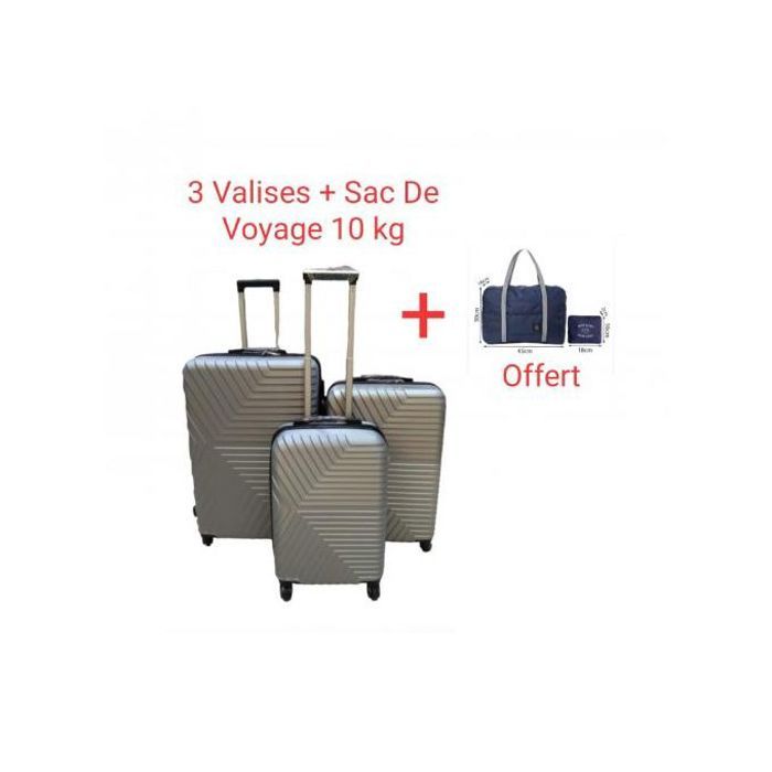 3 Valises Rigides + Sac Cabine - Gris - Polycarbonate - 2023
