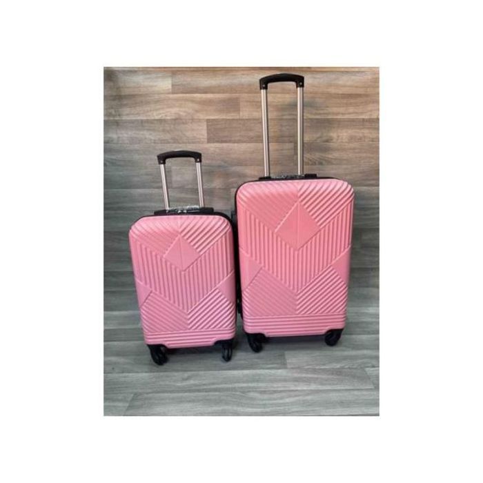 Valise Voyage 2 Pièces - ABS + PC - Roues 360° - Cadre Renforcé - Rose