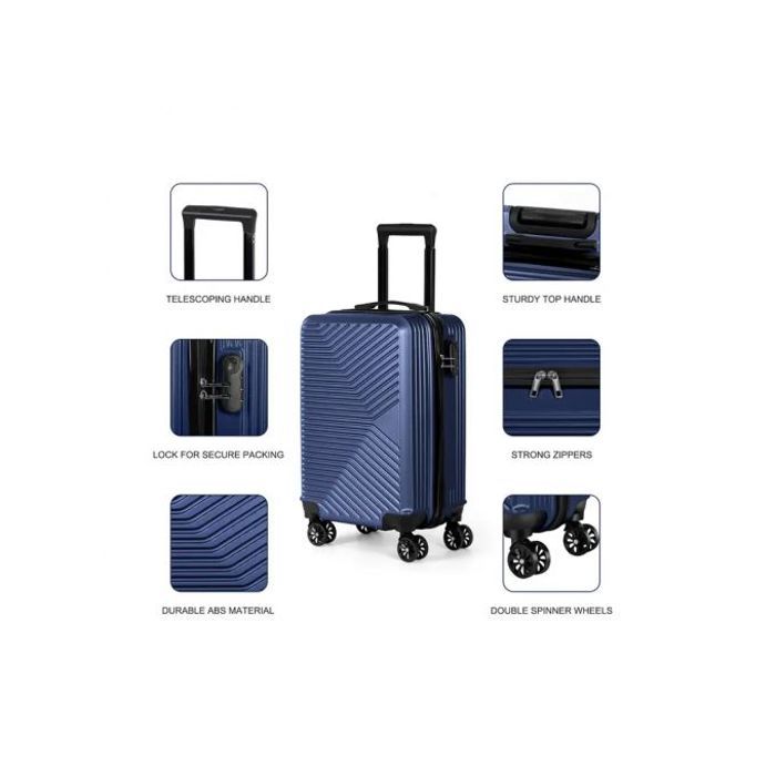 Valise Petite Taille, Bleu Marine, Polycarbonate, Serrure à Code
