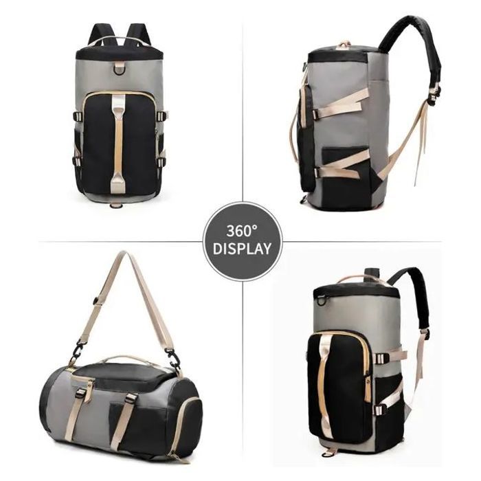 Sac de Sport et de Voyage - Noir - Tissu Oxford Imperméable - 2024