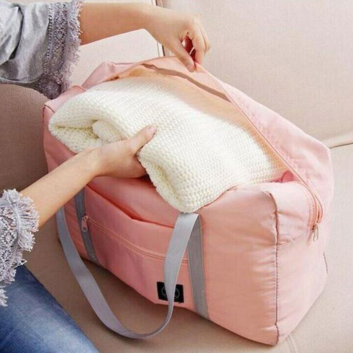 Sac de Voyage Pliable en Nylon Grand Capacité - Orange