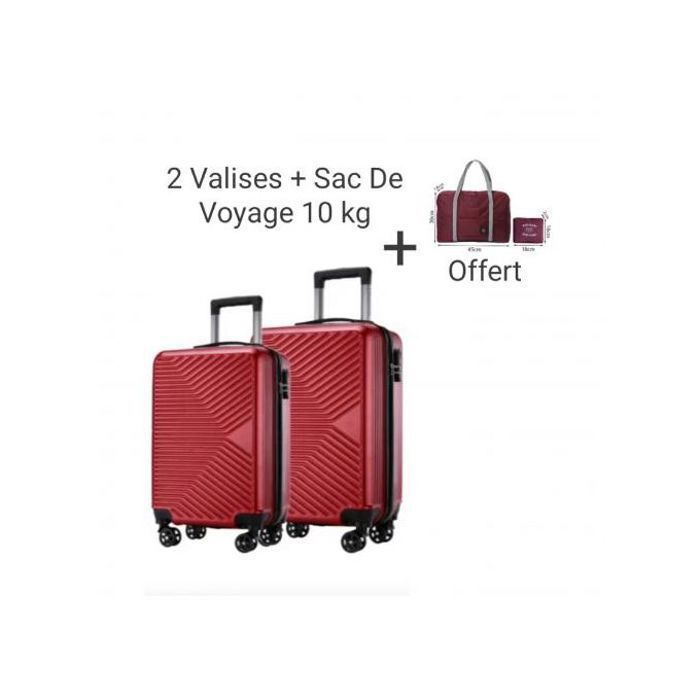 Ensemble 2 Valises, 20kg/10kg + Sac Cabine - Polycarbonate - Serrure à Code