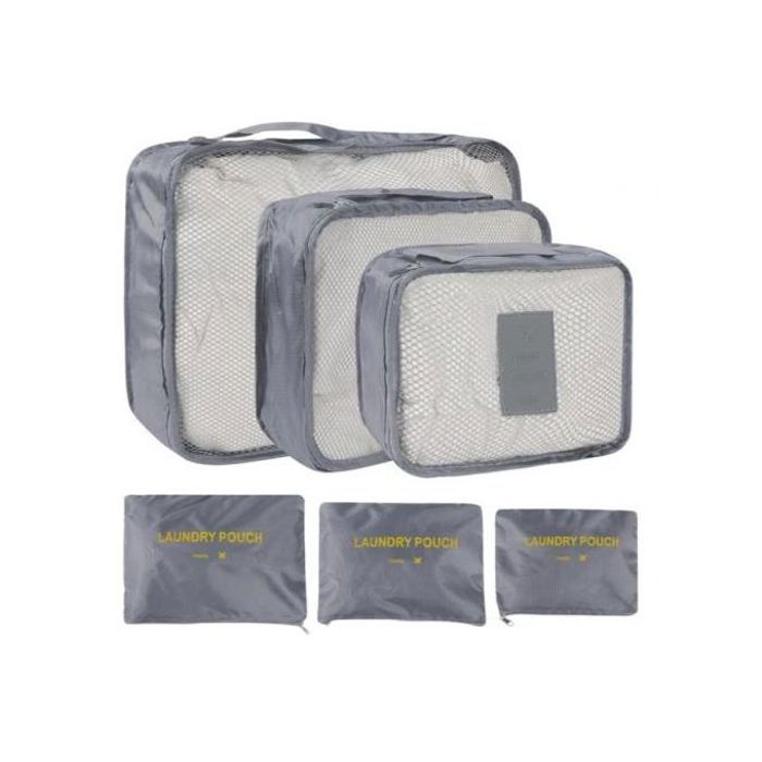 Organisateurs de Bagages de Voyage - Ensemble 6 Pièces - Gris - Tissu Oxford