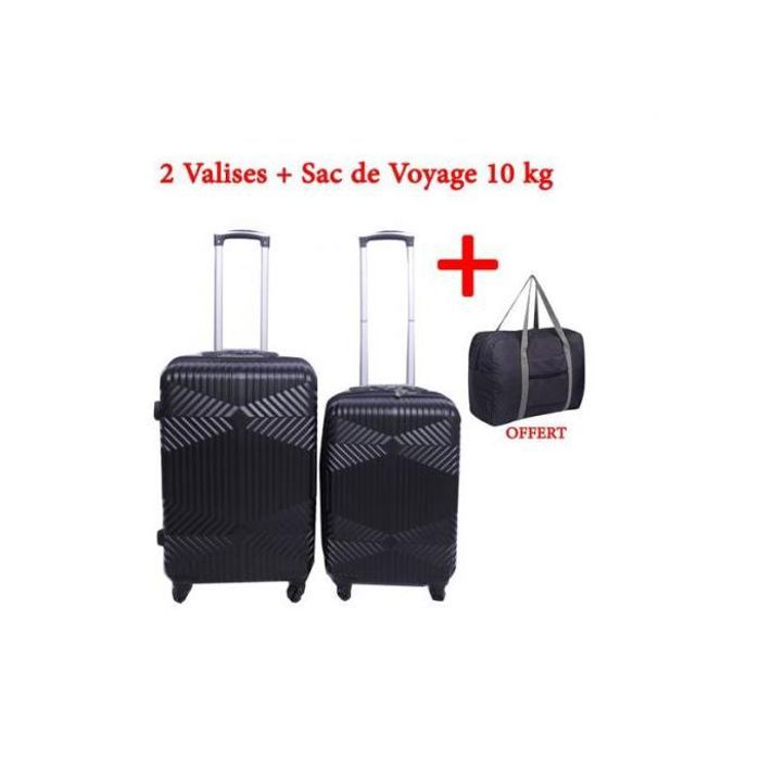 Ensemble 2 Valises + Sac de Rangement - Noir