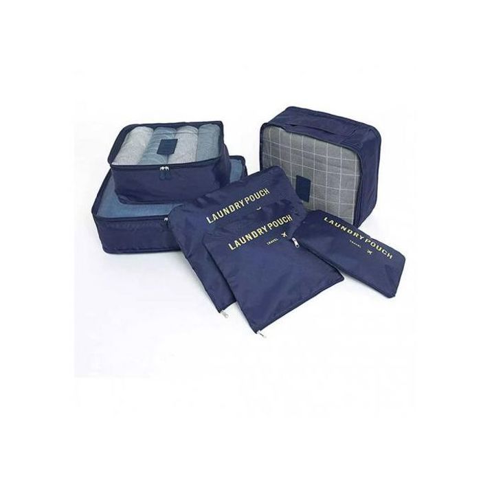 Ensemble de 6 Housses de Vêtements - Bleu Marine - Oxford - Organiseur de Bagages