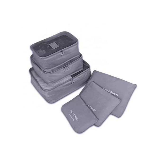 Ensemble de 6 Sacs de Rangement de Voyage - Gris