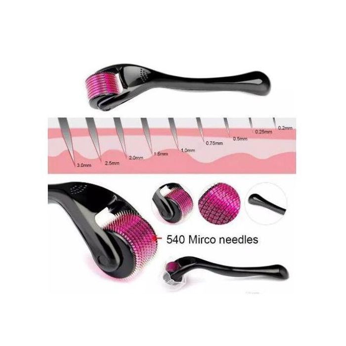 Derma Roller - 720 Aiguilles - 0.5 mm - Tête Rotative - Antidérapante