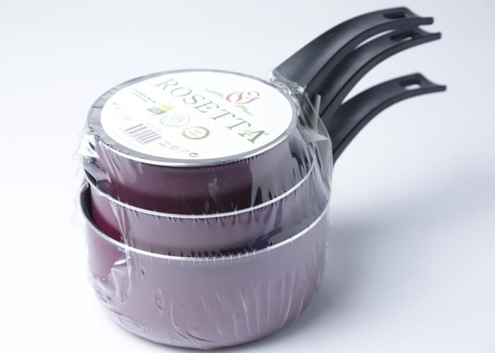 SET DE 3 CASSEROLES (14-16-18CM) MAGENTA 1,8MM