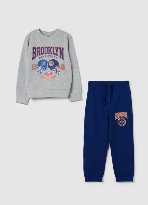 Ensemble de jogging - OVS KIDS - Imprimé universitaire - Coton stretch - Pantalon avec cordon - Enfant