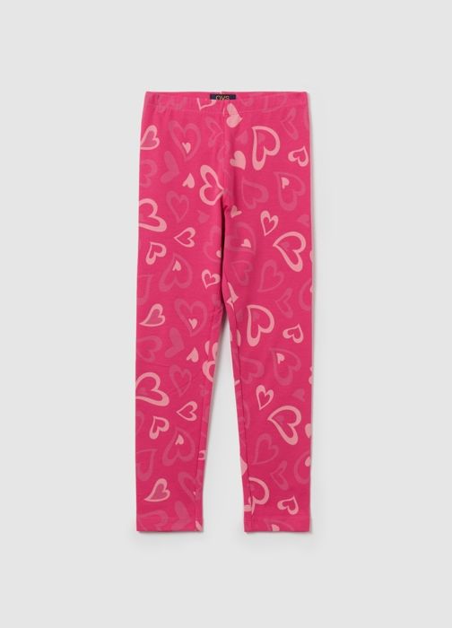Legging - OVS KIDS - Imprimé intégral - Coton extensible - Taille élastiquée - Fuchsia