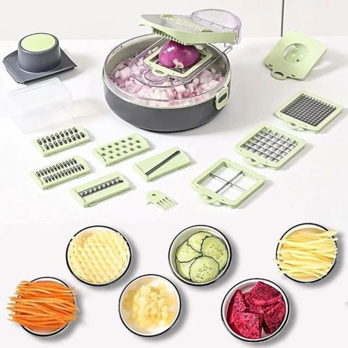 Coupe légumes multifonctions avec 8 lames divers formats