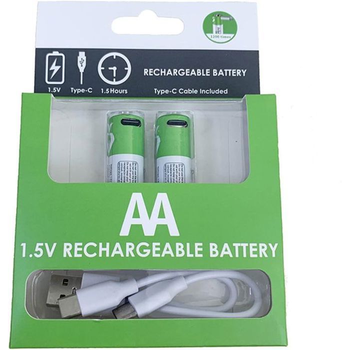 Batterie AA haute capacité pour appareils USB : 2600mWh de puissance