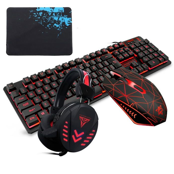 4 pièces/ensemble K59 clavier USB filaire éclairé tapis de souris
