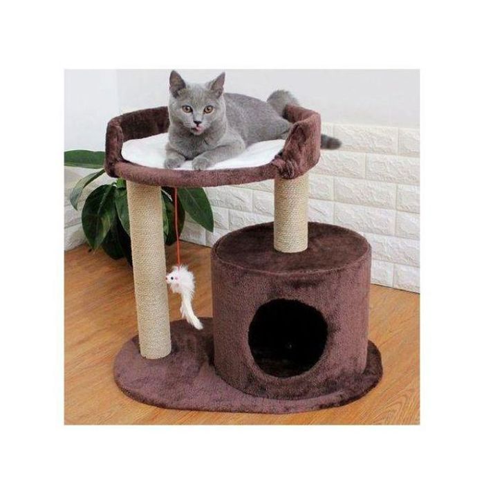 Maisons de griffoir de chat - Funny Playhouse - Corde en sisal naturel - Intérieur - Habitat - Sécurisé