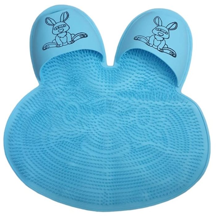 Tapis de douche en silicone forme lapin massage nettoyage des pieds