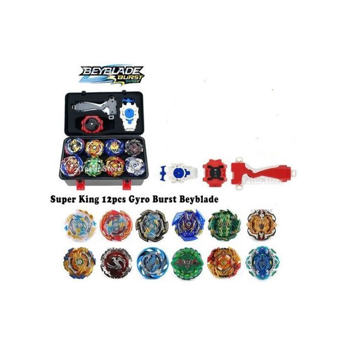 Beyblade Super King 12 pièces - Ensemble de toupies avec boîte de rangement - Pour combats et collection