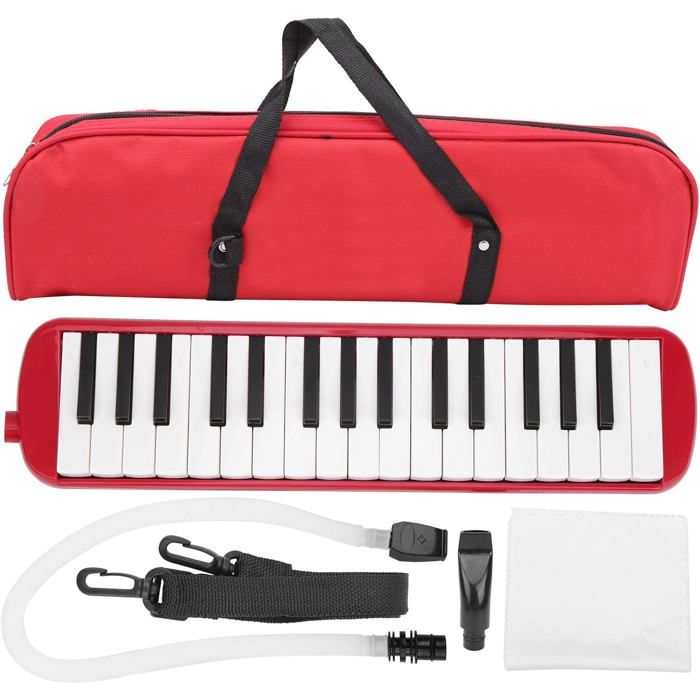 Mélodica 32 touches - Flûte à clavier pour enfant - Avec pochette - Rose
