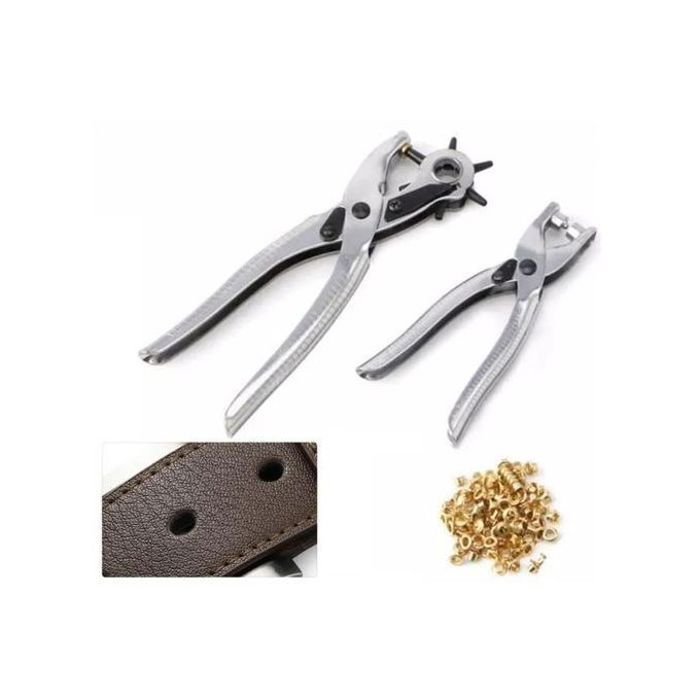 Kit de Perçage et de Fixation pour Cuir - Fraise + Pince à Oeillet