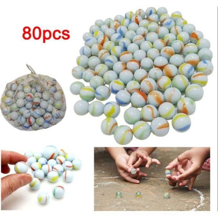 80 Billes de Verre - Jeux de Divertissement - Marbre