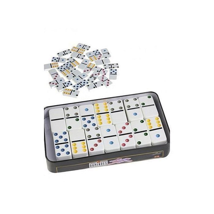 Domino Professionnel - Boîte Métallique 28 Dominos de Couleur