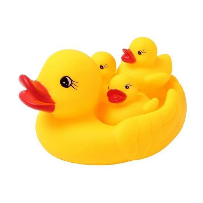 4 Canards Familles - Jouet Bain Bébé - Jaune