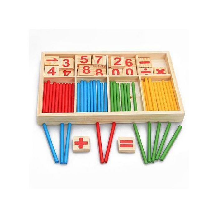 Jouet d'Éveil Montessori - Bâtonnets Numériques en Bois
