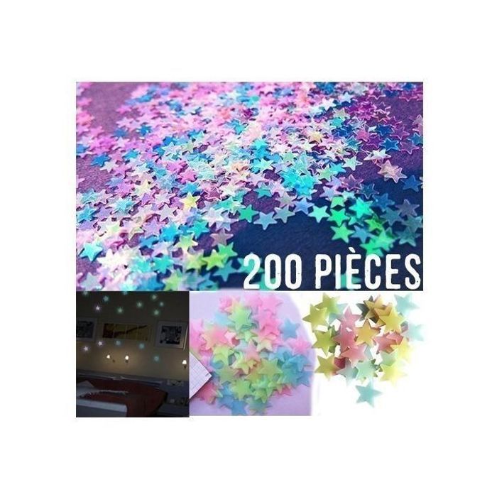 Etoiles Lumineuses - 200 Pièces, Multicolores, Décoration Chambre