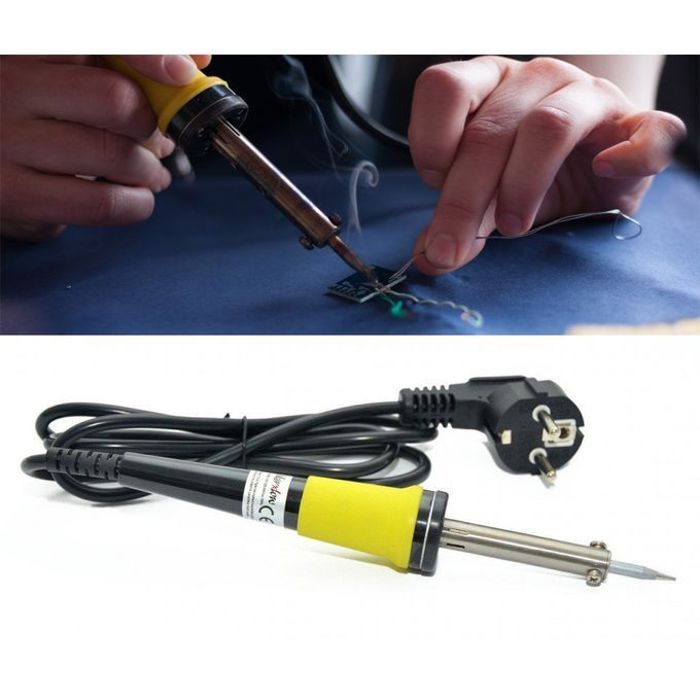 Fer à Souder 25W Professionnel avec Terre - Noir & Jaune