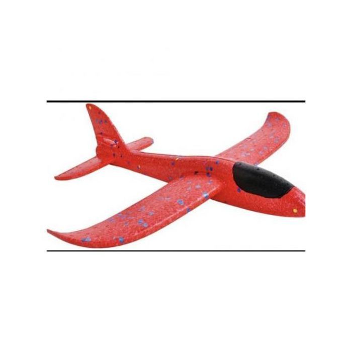 Avion planeur à construire soi-même - Polystyrène - Rouge - Pour lancer à la main
