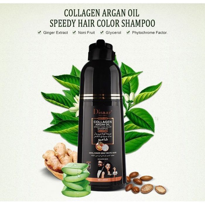 Shampooing Colorant Noir Disaar - Pour Hommes & Femmes - 420 ml