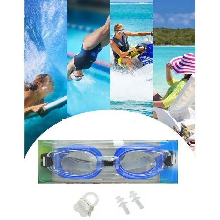 Kit de Natation 3 en 1 - Lunettes, Bonnet, Pince-Nez & Bouchons d'Oreilles