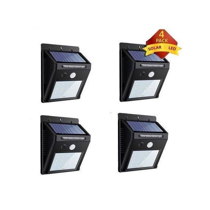 Pack 4 Lampes Solaires LED - avec Détecteur de Mouvement