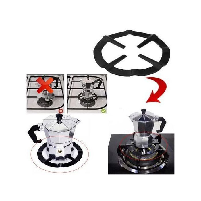 Support Réducteur Cuisinière à Gaz - Acier Inoxydable - Noir
