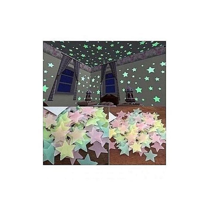 200 Autocollants Étoiles Lumineuses Fluorescentes - Décoration Fête, Noël, Mariage
