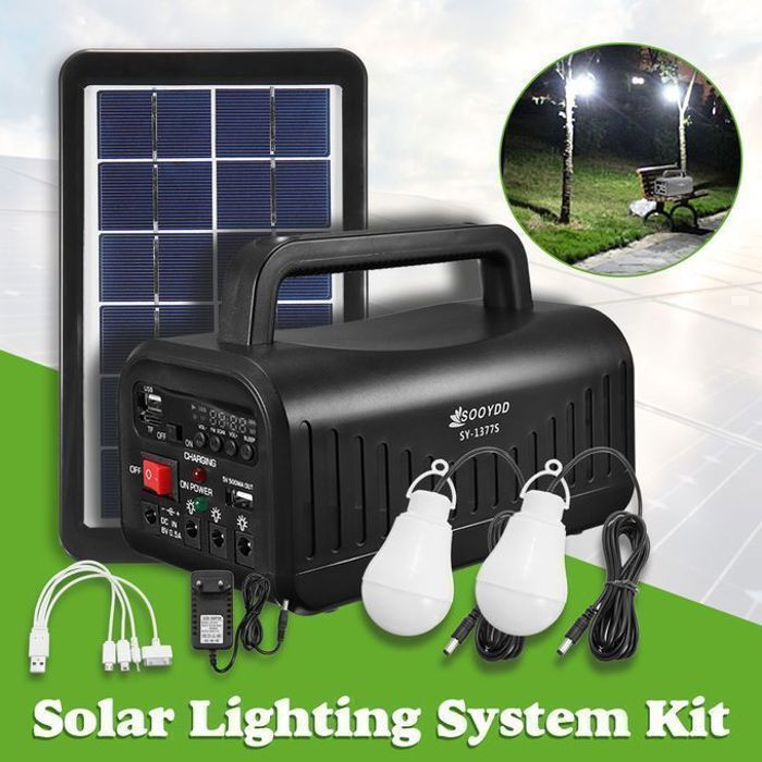 Générateur Solaire Portable Isolar - 2 Ampoules, Chargeur, Radio