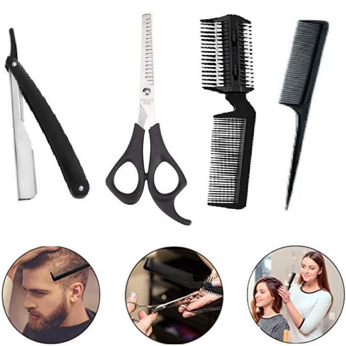 Ensemble Complet de Coiffage Cheveux et Barbe - 4 Pièces