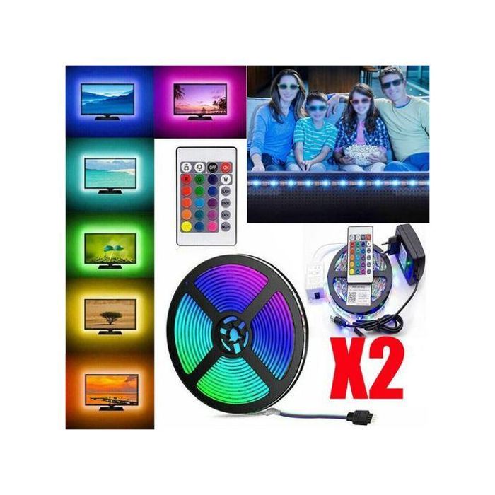 Pack 2 Bandes LED - 5M avec Télécommande