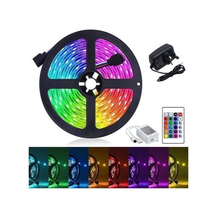 Bande LED RGB Étanche 5M - 300 LEDs - Prise UK