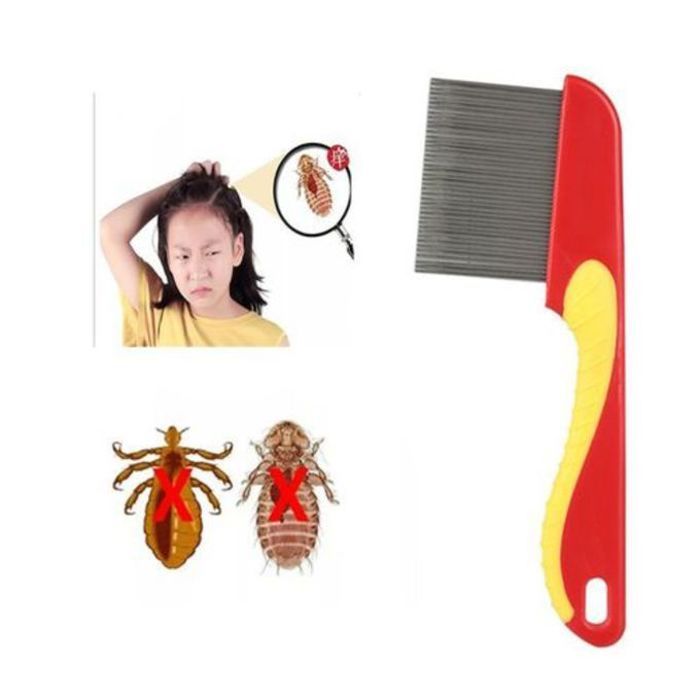 Peigne Anti-Poux - GENERIC - Acier Inoxydable - Dents Fines - Confort Antidérapant - Pour Cheveux et Animaux