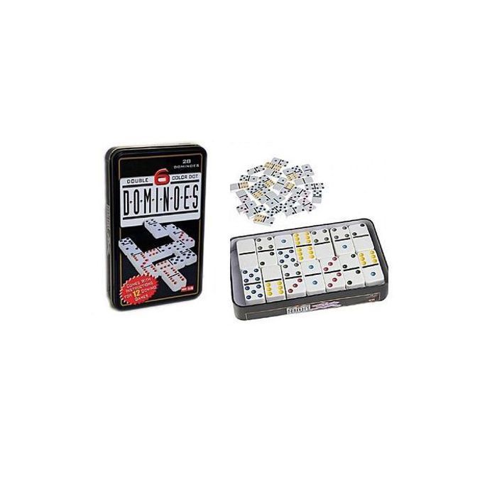 Domino Professionnel Double Six 28 Pièces - Boîte Métallique